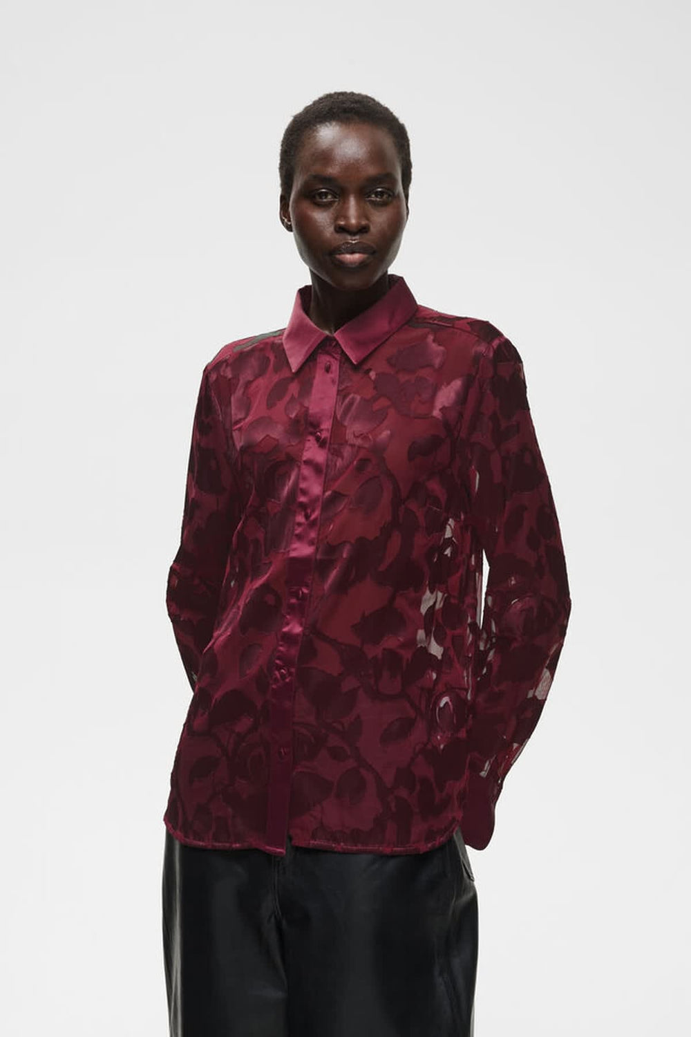 Women's Orion textured sheer shirt, front view Inwear