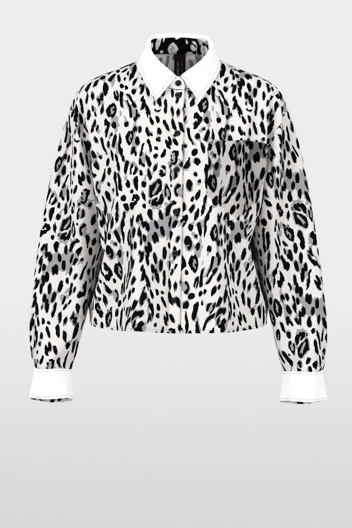 Chemisier court à motif léopard vue de face pour femme Marc Cain
