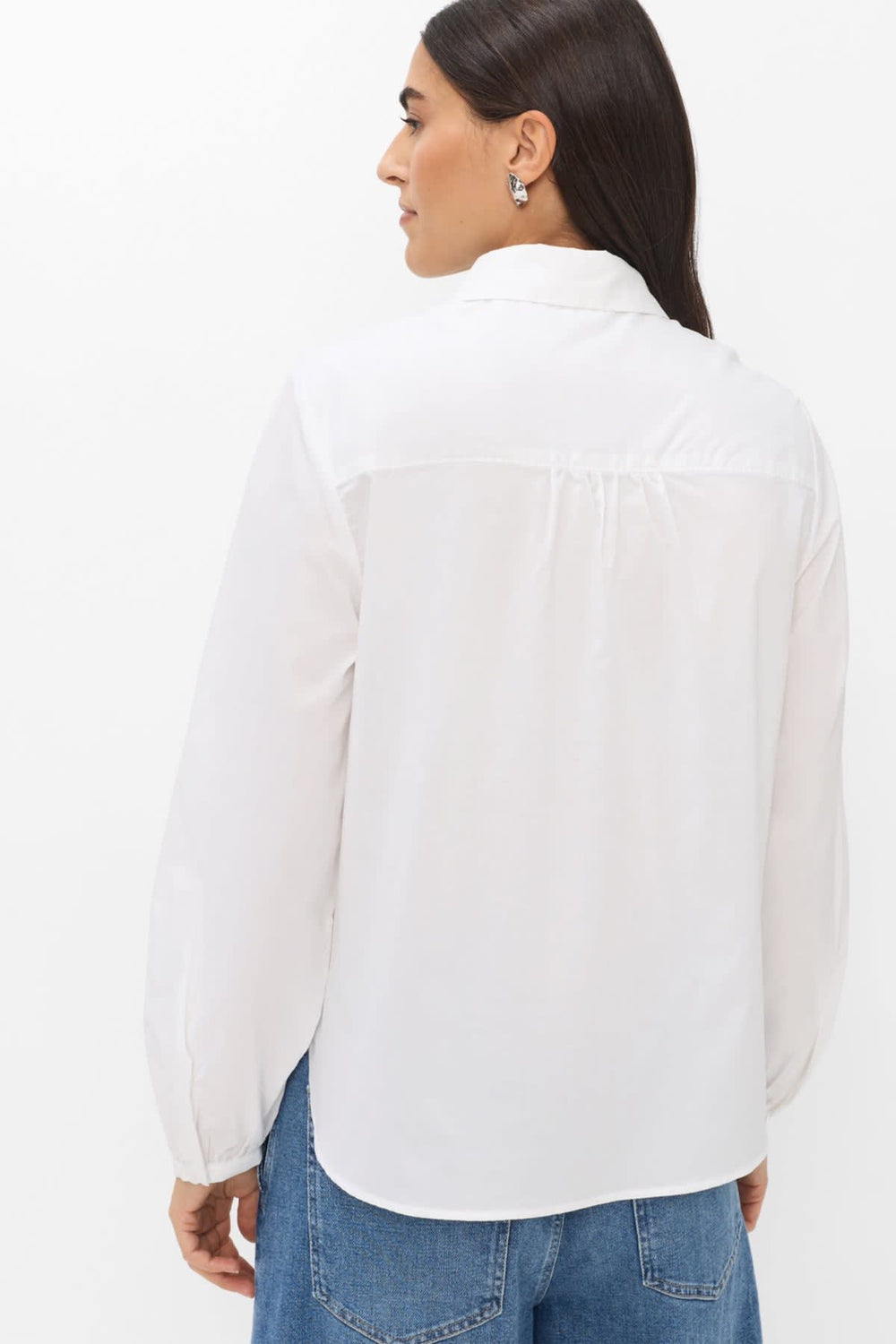 Chemisier Vic en coton à volants vue de face pour femme Brax