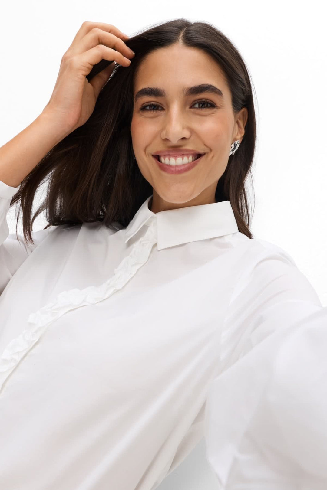 Chemisier Vic en coton à volants pour femme Brax