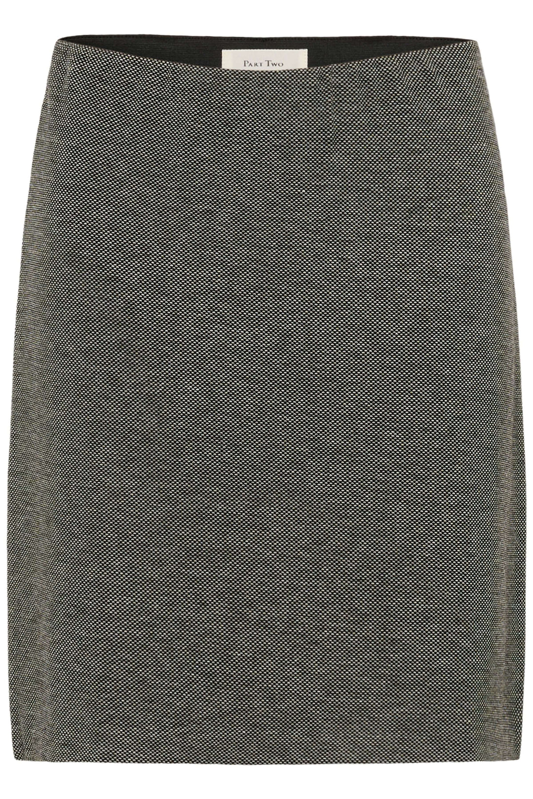 Jupe Corinne courte au design épuré, tissu texturé, coupe droite, élégance discrète, idéale pour bureau et sorties modernes.