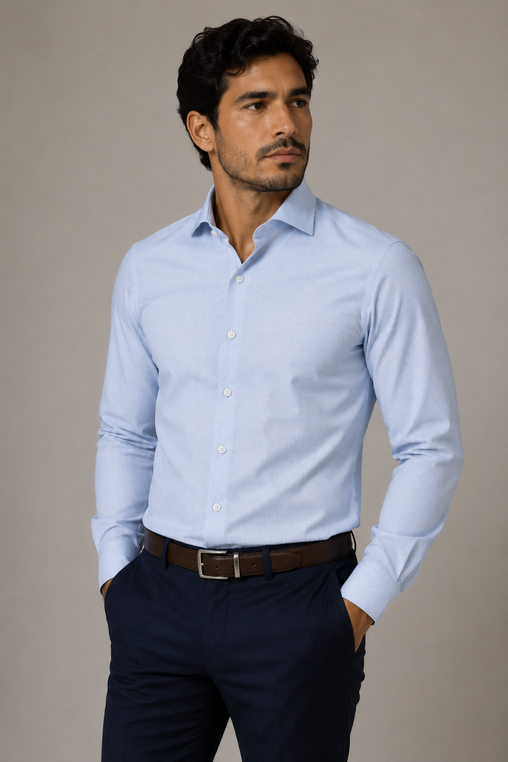 Chemise habillée micro carreaux