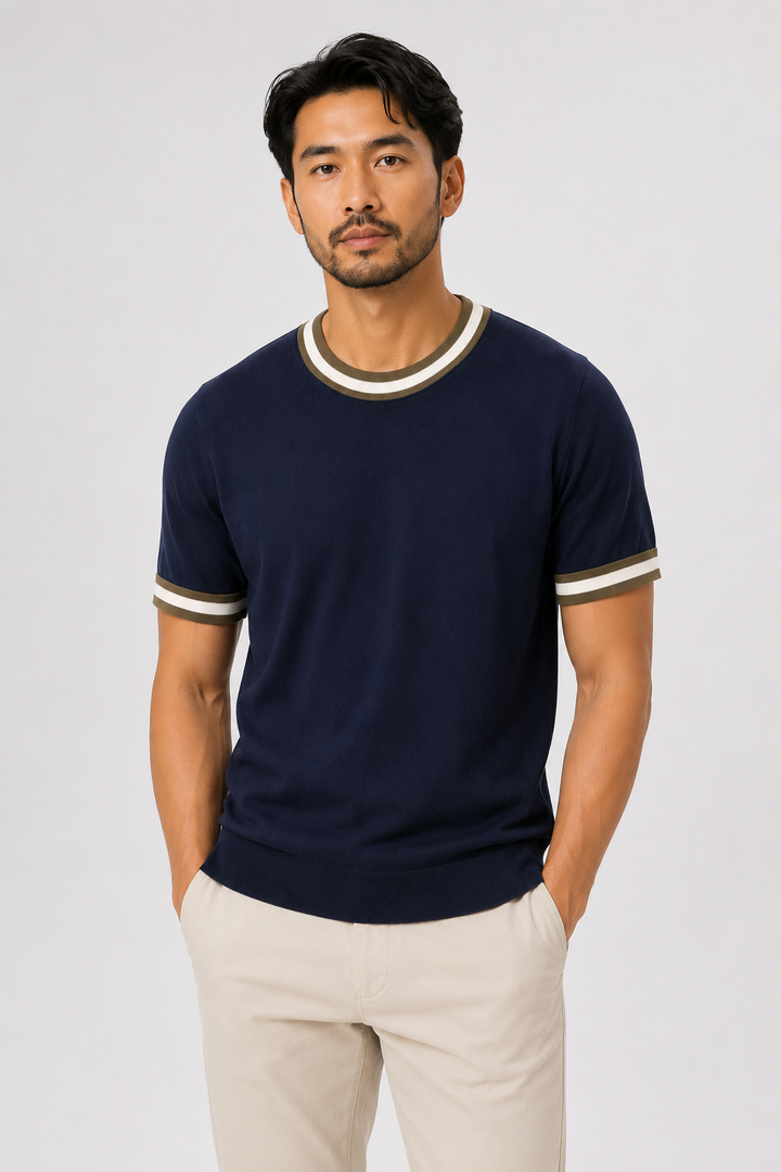 T-shirt contrastant en coton