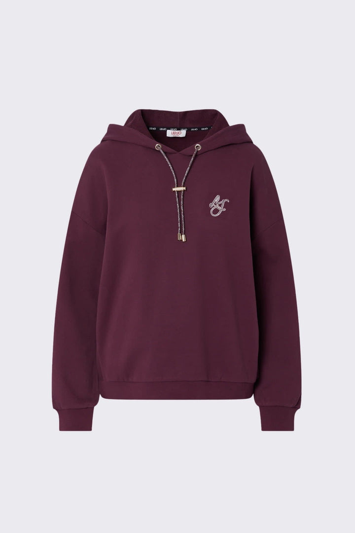 Coton ouaté à capuchon avec motif brodé vue de face pour femme liujo