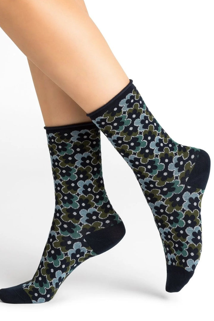 Flower print socks