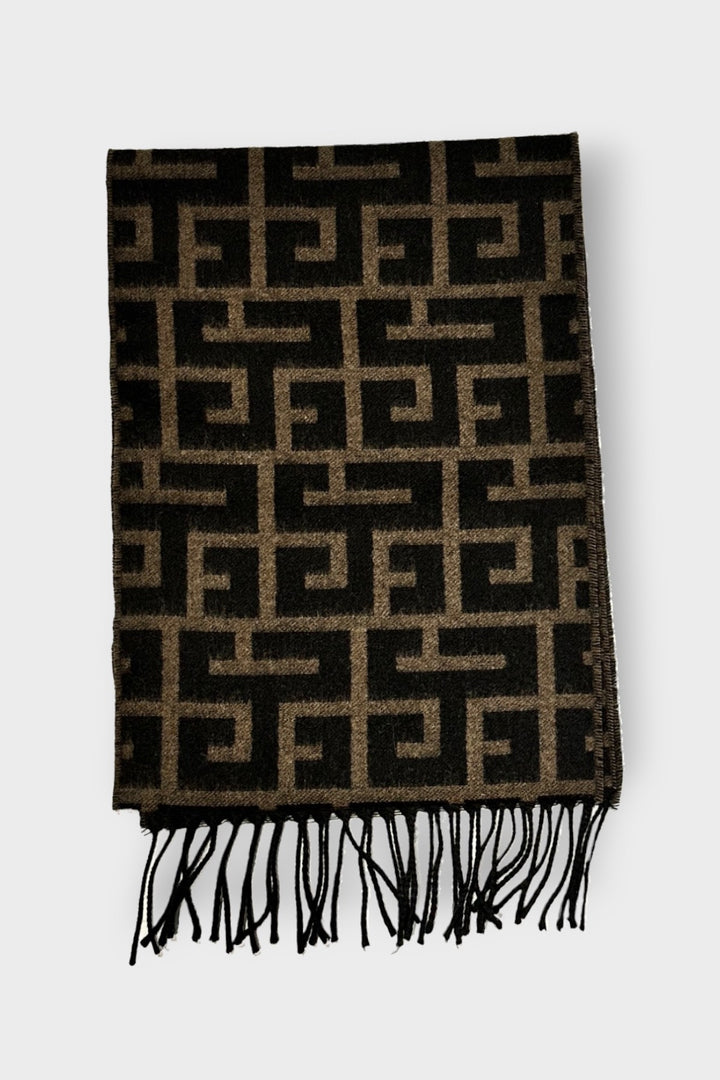 Artistic patterned cashmere scarf