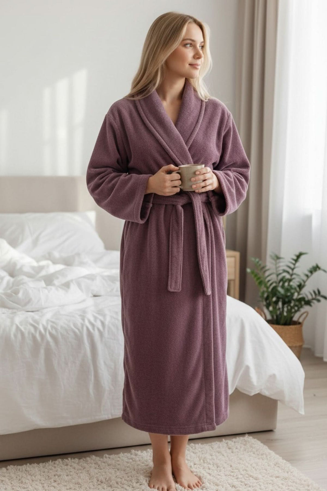 Peignoir long en micro-polar