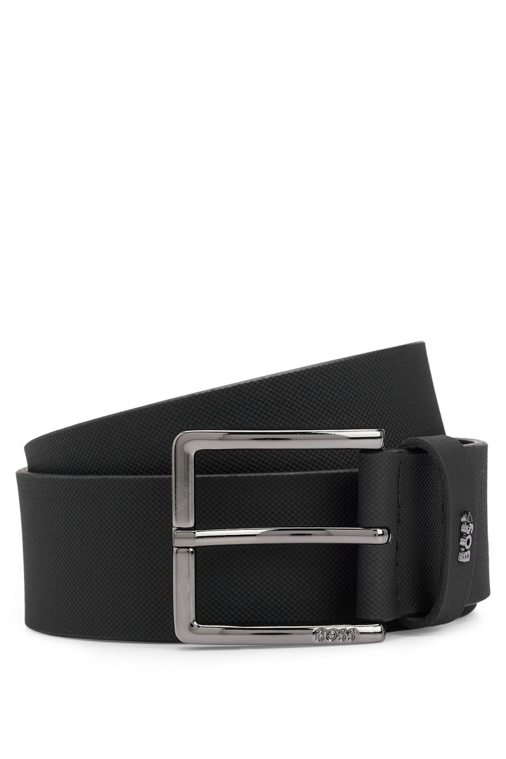 Embossed leather belt