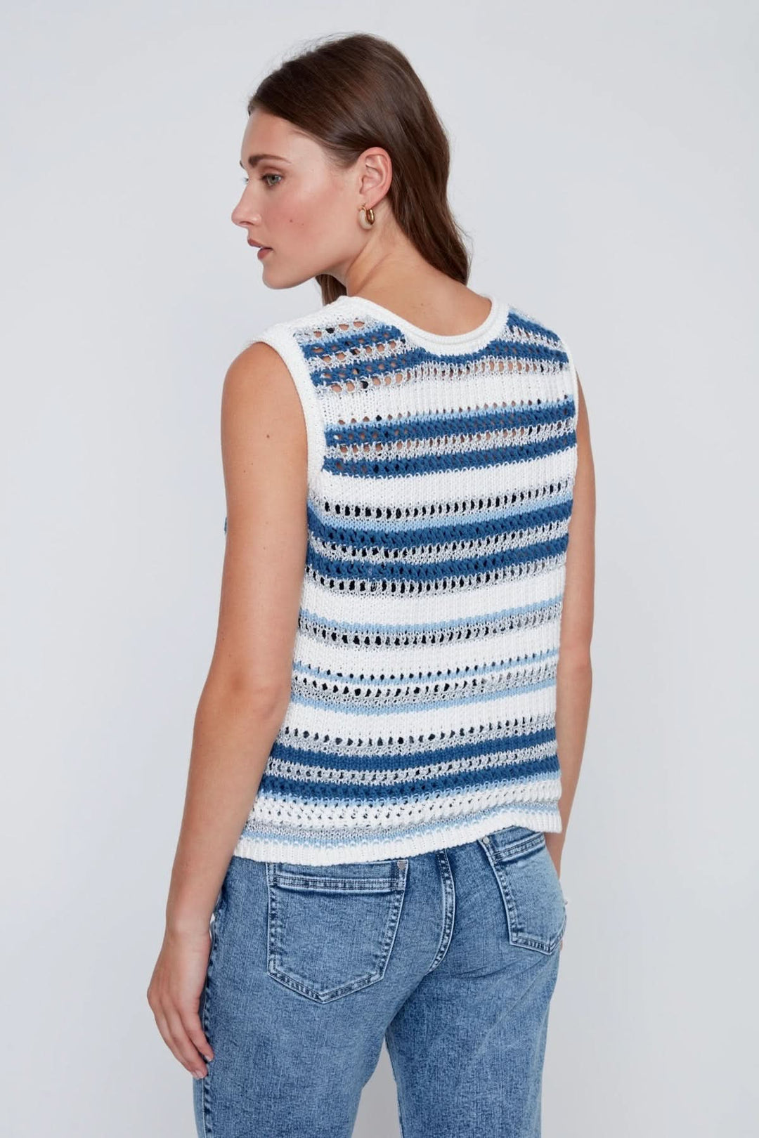 Openwork sleeveless sweater