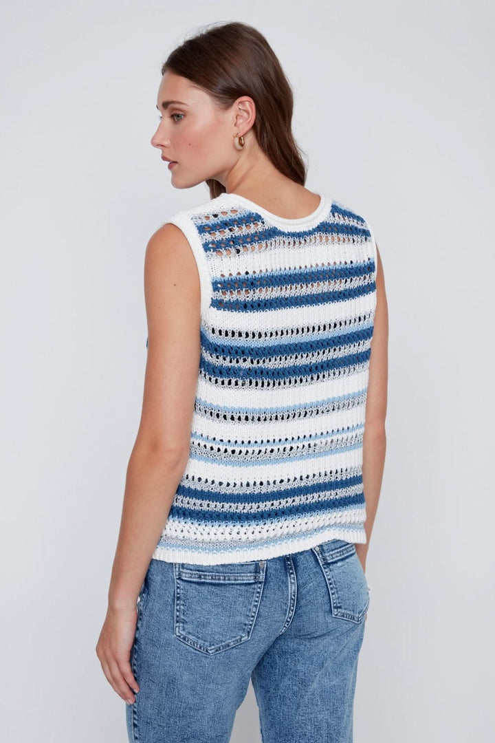 Openwork sleeveless sweater