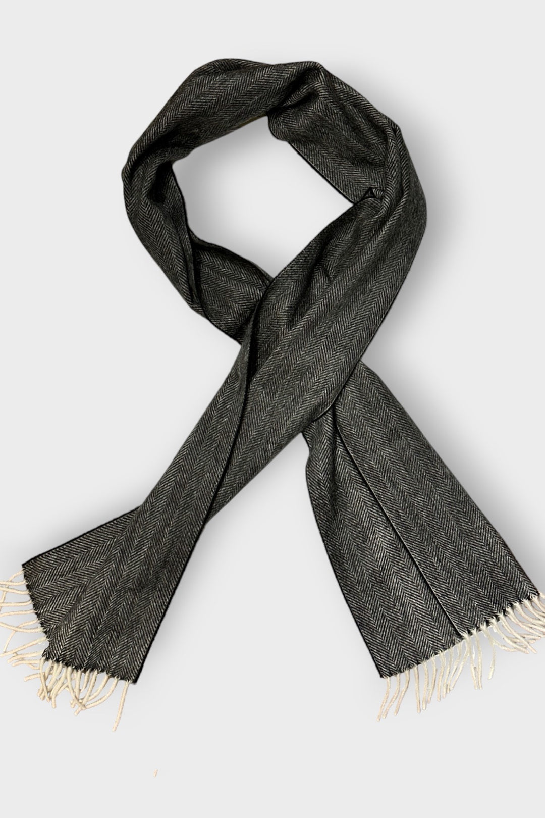 Herringbone cashmere scarf