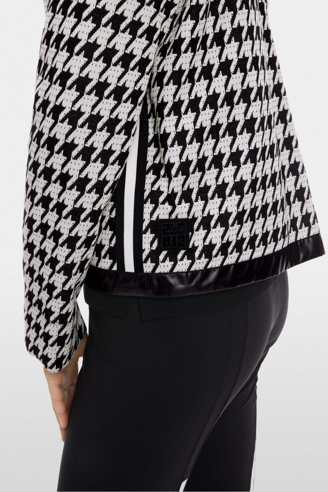 Houndstooth jacket with hood