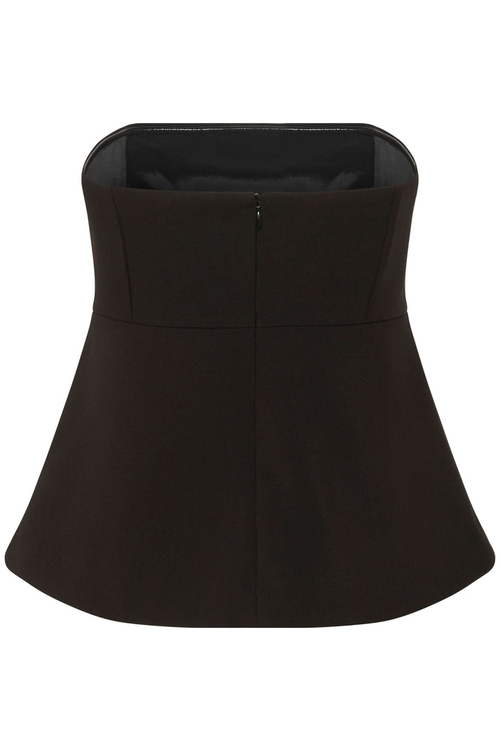 Camisole Zoeh bustier structurée élégante, coupe ajustée, couleur noire, design minimaliste, style moderne pour occasions habillées.
