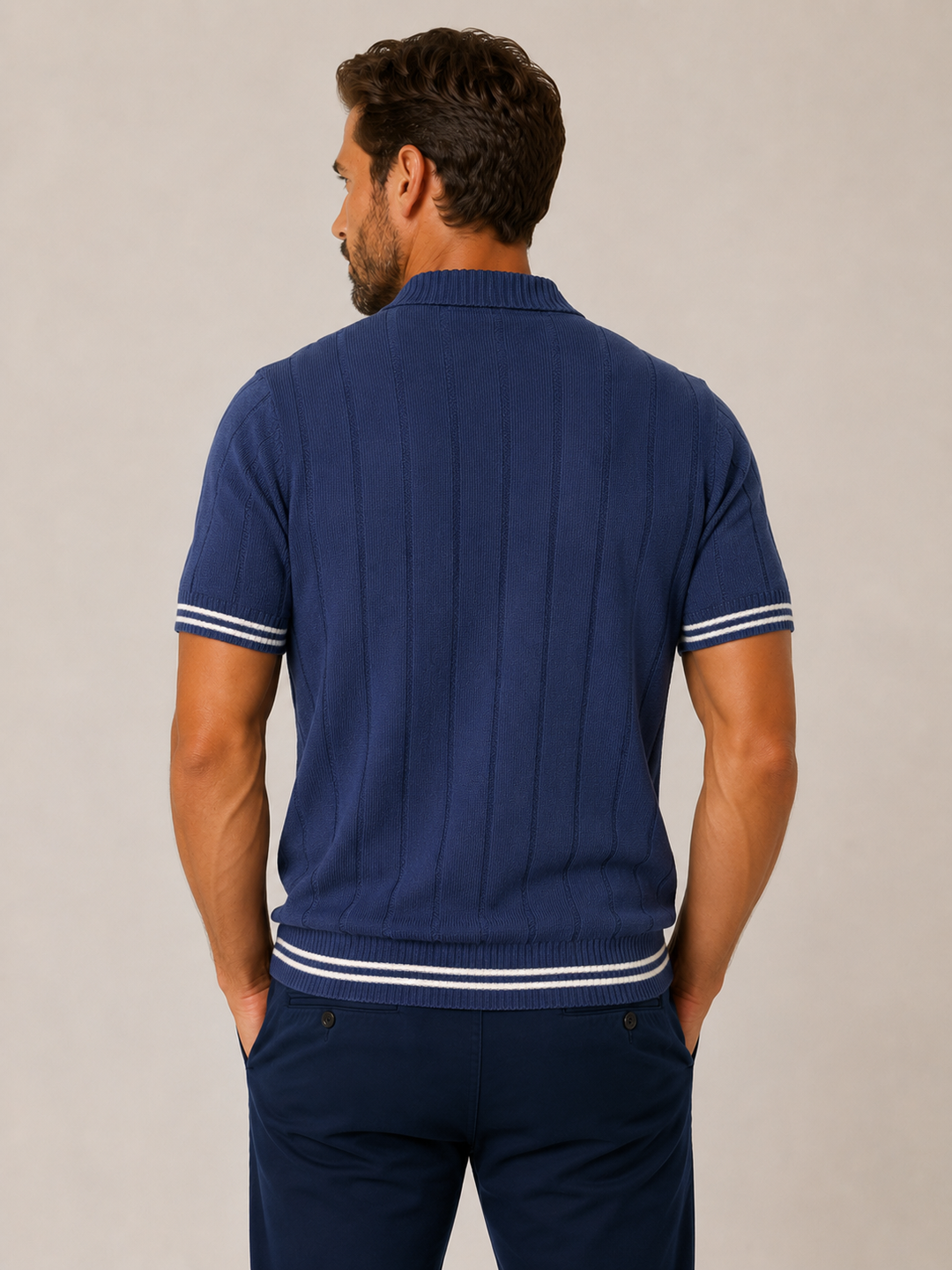Vintage textured polo shirt