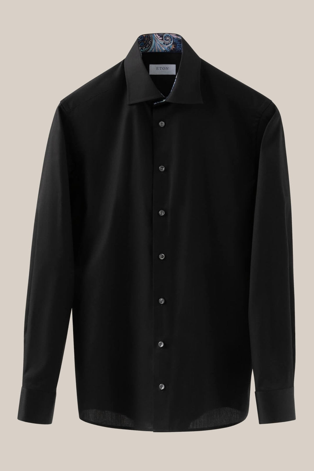 Black shirt with printed details 