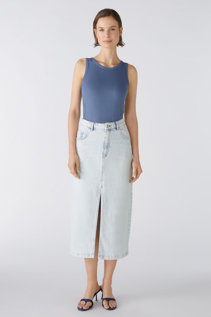 Long denim skirt