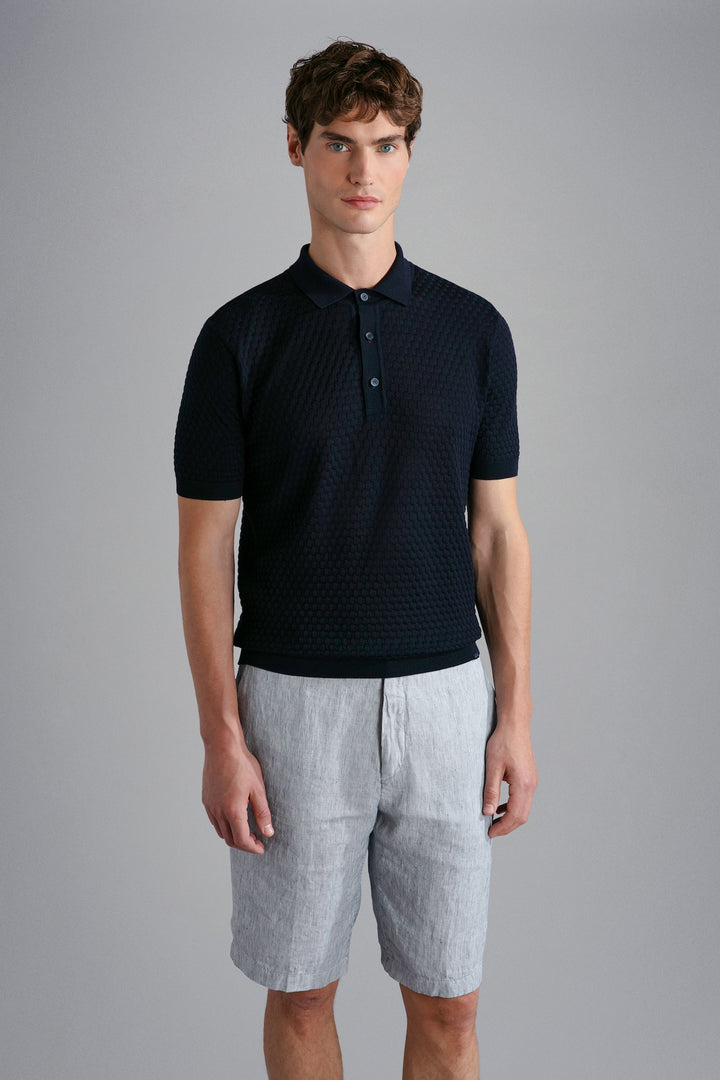 Textured polo shirt