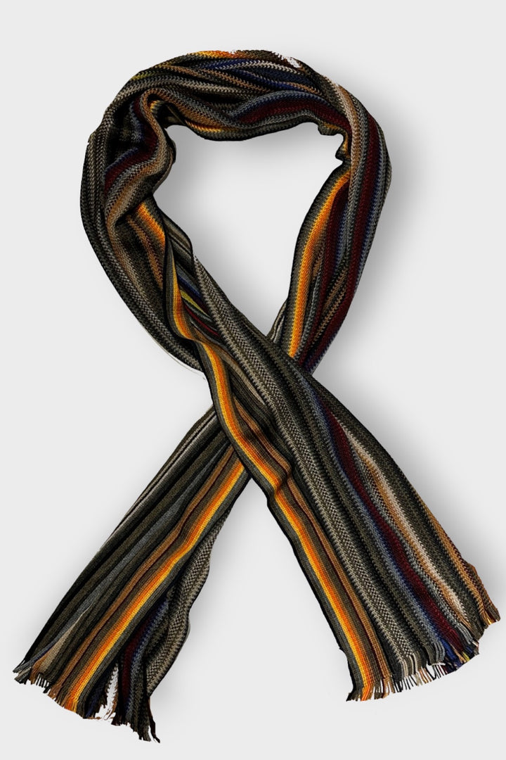 Multicolored striped scarf