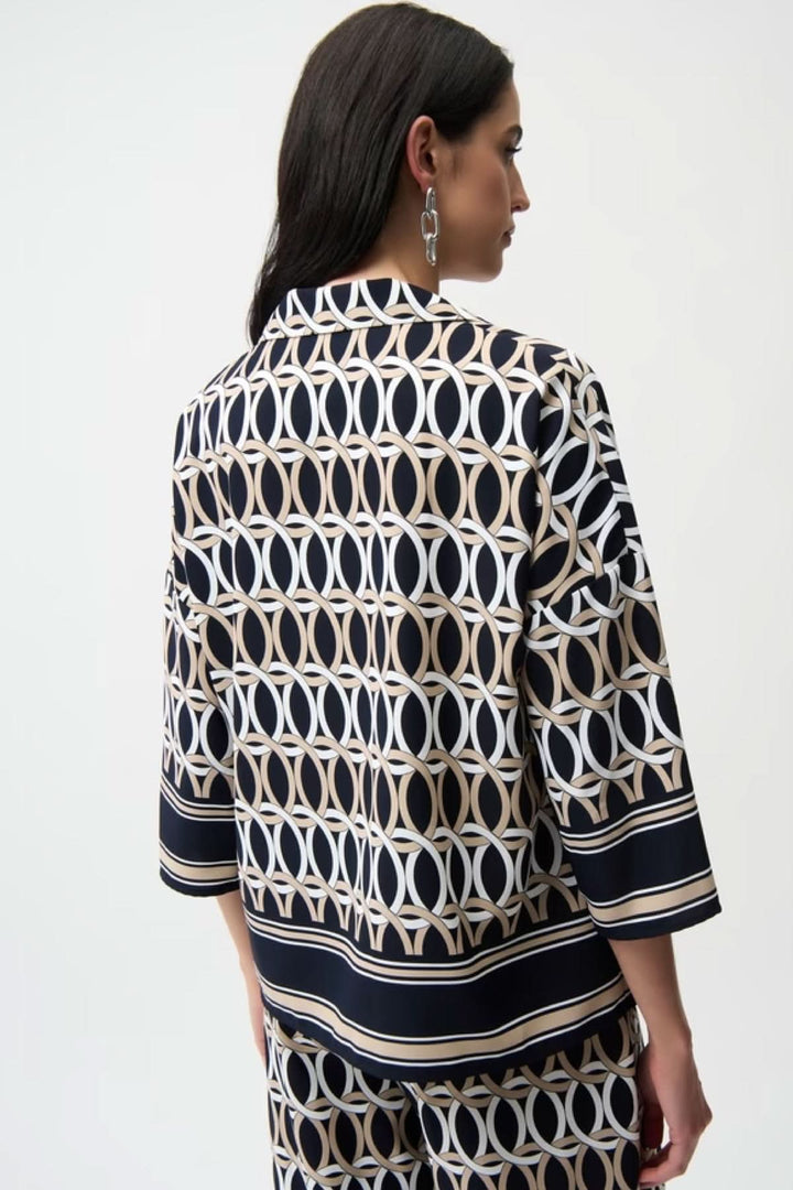 Open-neck printed top