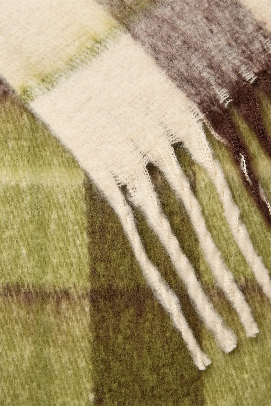 Foulard à carreaux avec franges pour femme Numph