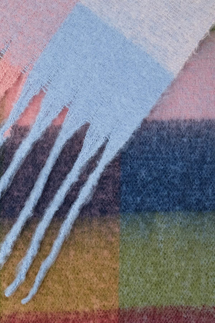 Foulard à carreaux avec franges pour femme Numph