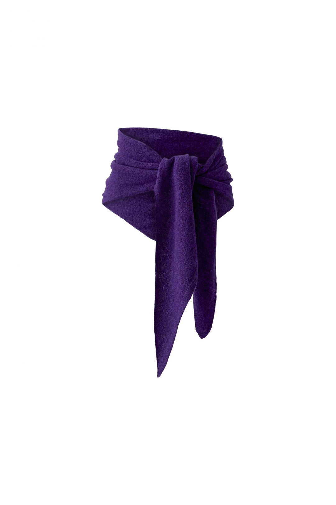 Vue de face foulard beige en maille douce Oui pour femme avec motifs torsadés - Valérie Simon