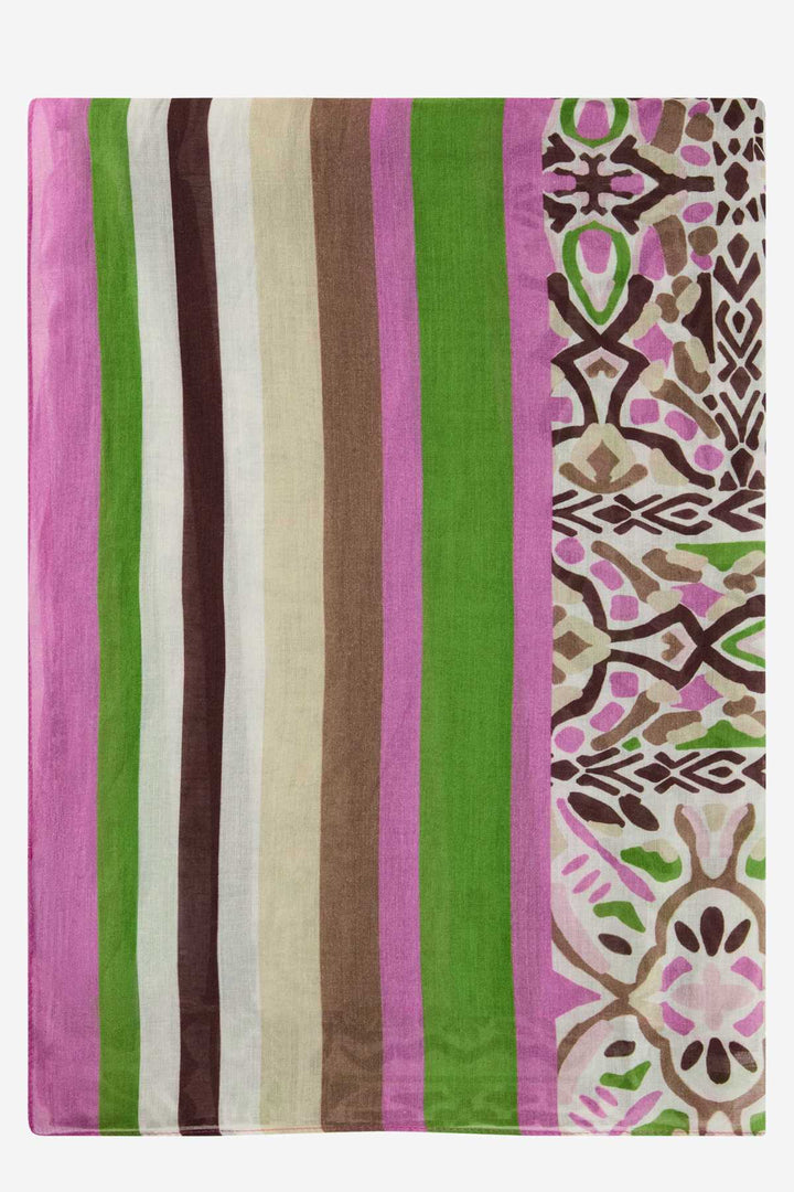 Vue de détail foulard imprimé léger Brax femme multicolore motifs graphiques - Valérie Simon