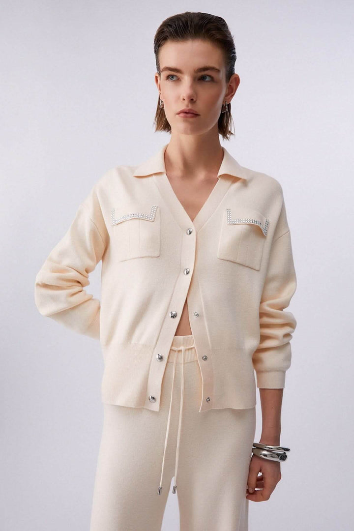 Cardigan en maille avec poches décoratives