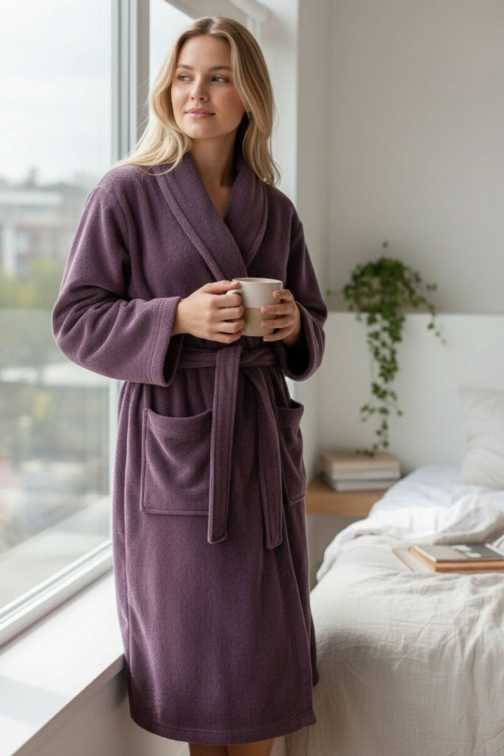 Peignoir long en micro-polar