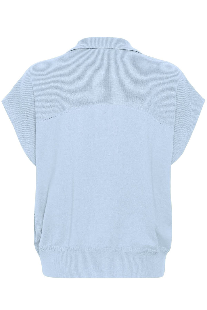 Haut en maille sans manches à col polo