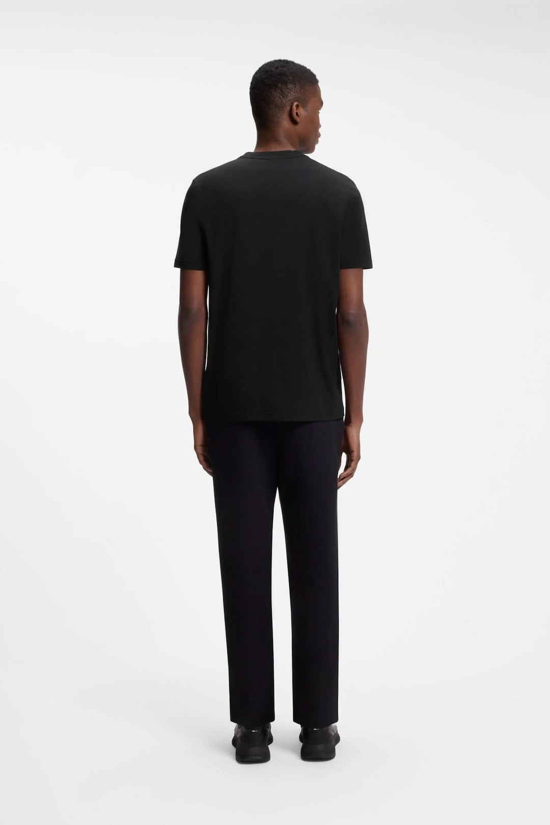 Stretch cotton T-shirt with logo