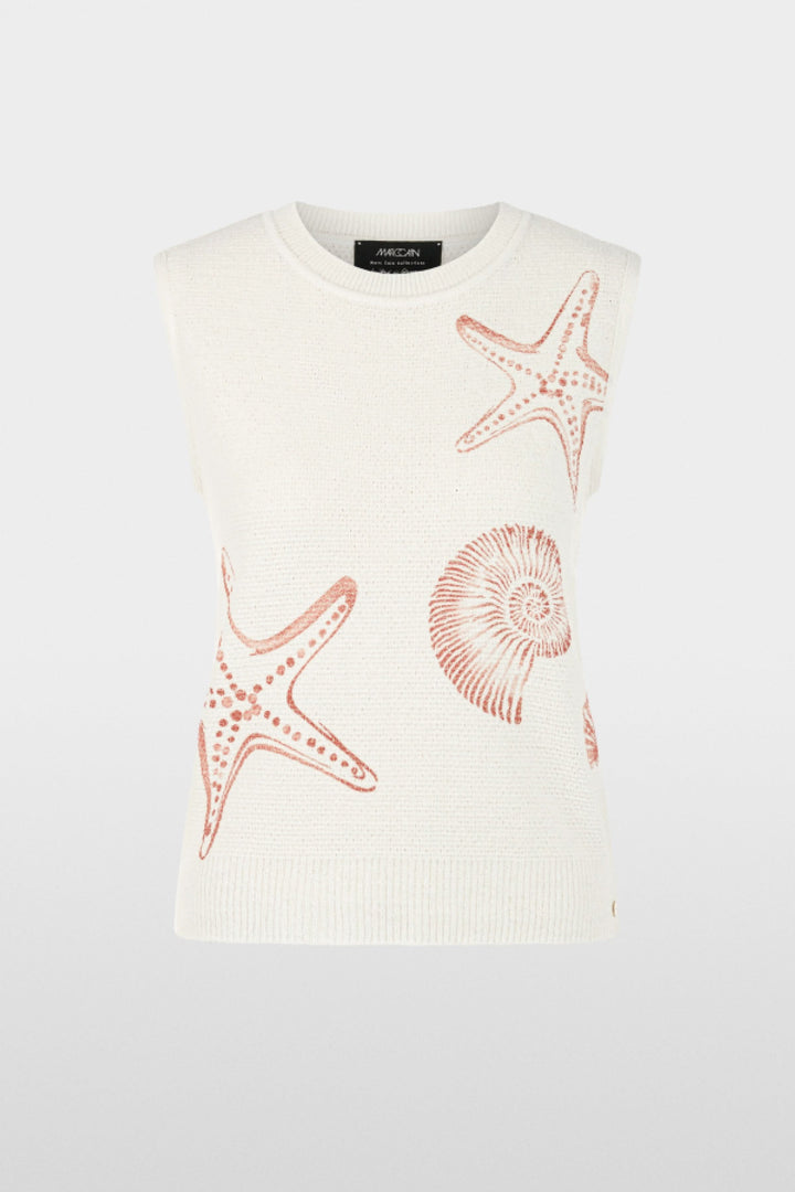 Sleeveless knit T-shirt