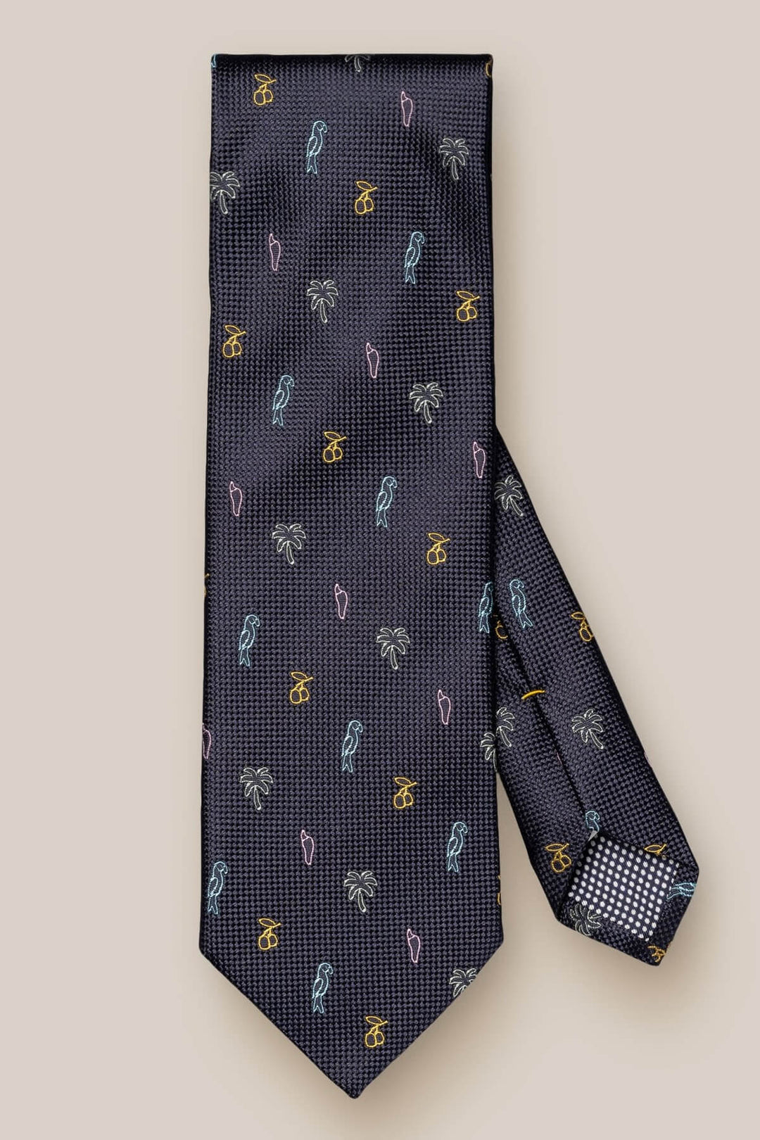 Tropical pattern silk tie