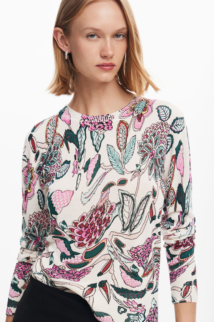 Sweater with floral details