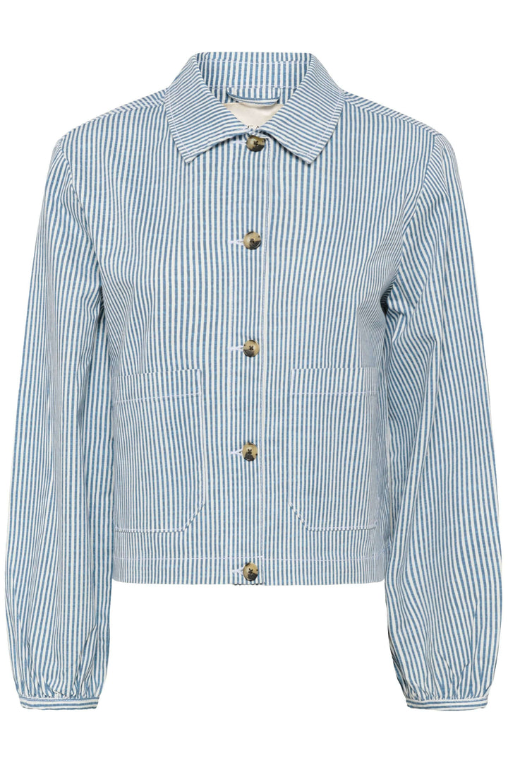 Veste légère rayée à boutons