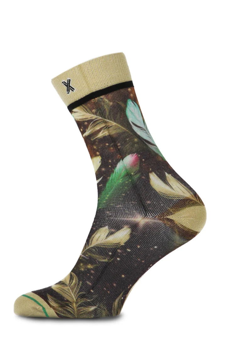 Feather print socks