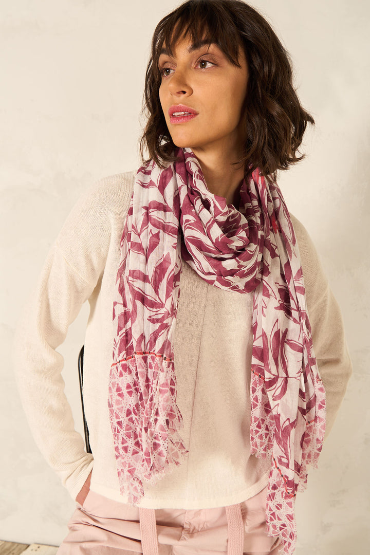 Leaf print scarf