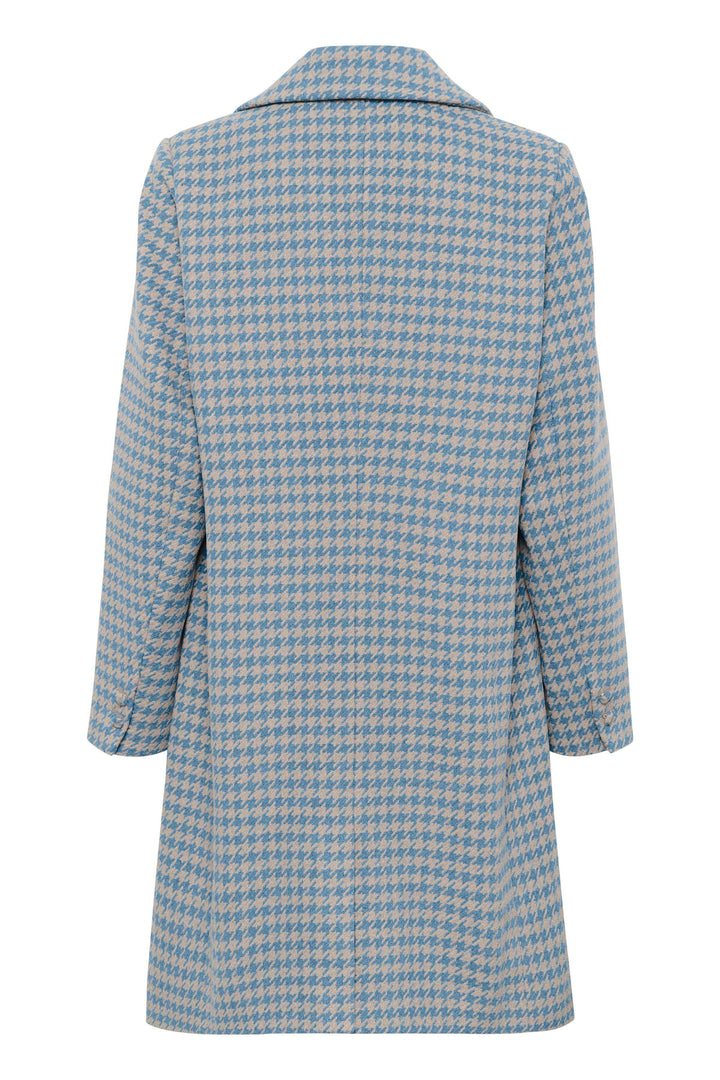 Manteau Westie à motif pied-de-poule et coupe droite élégant pour superpositions automnales