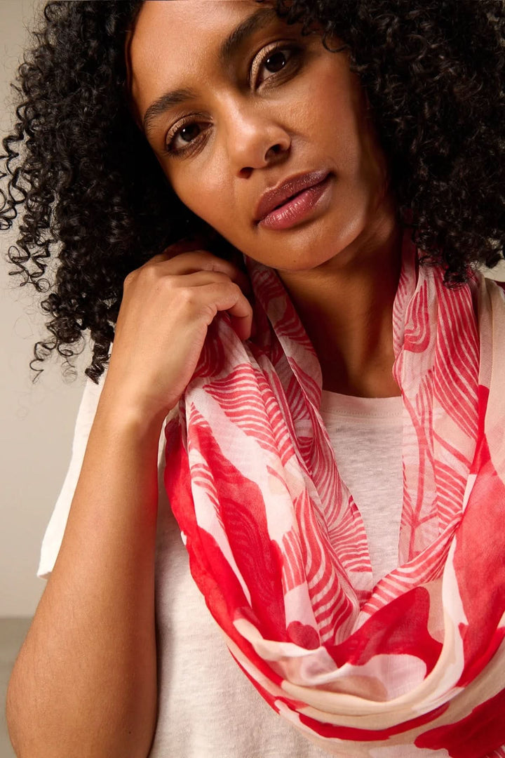 Lightweight floral-print scarf