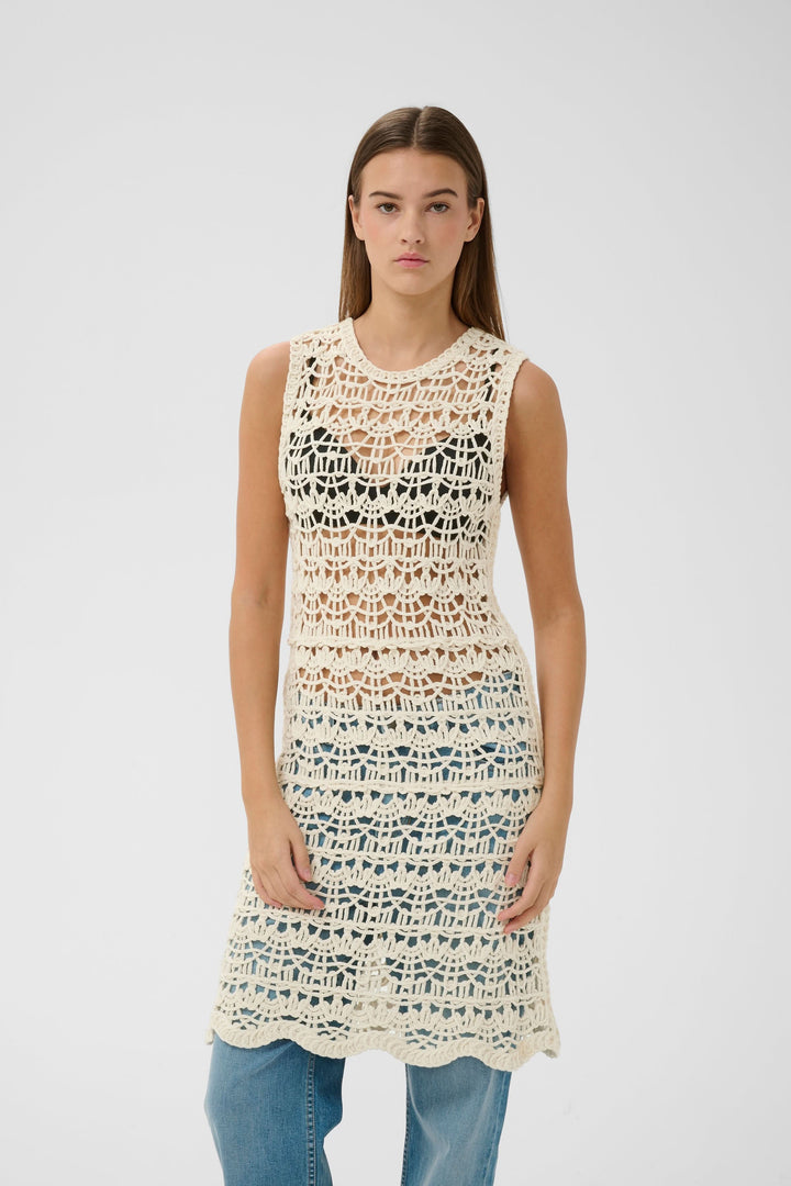 Nete Openwork Crochet Dress