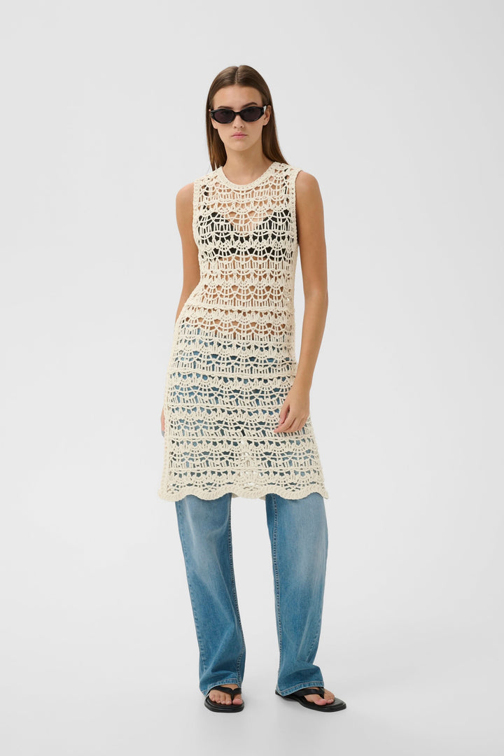Nete Openwork Crochet Dress