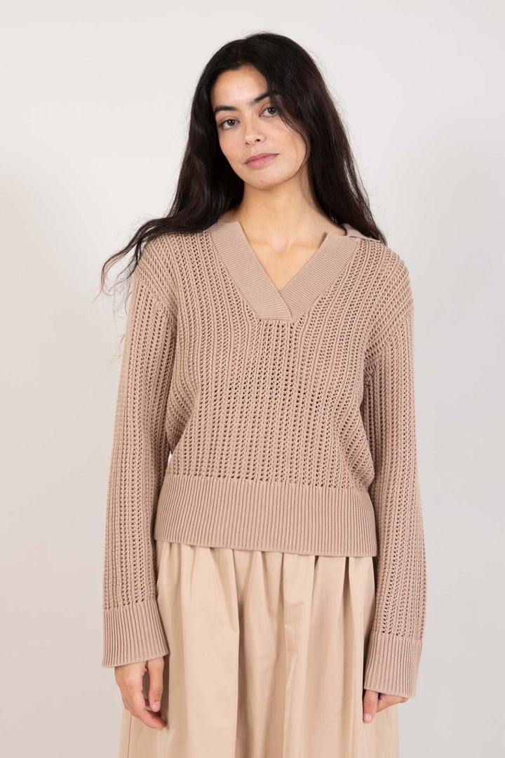 Open knit sweater