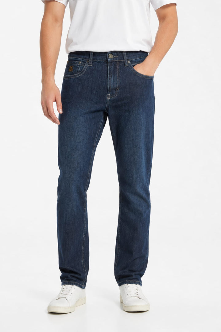 Vue latérale jean Black Bull homme gris avec surpiqûres contrastées - Valérie Simon