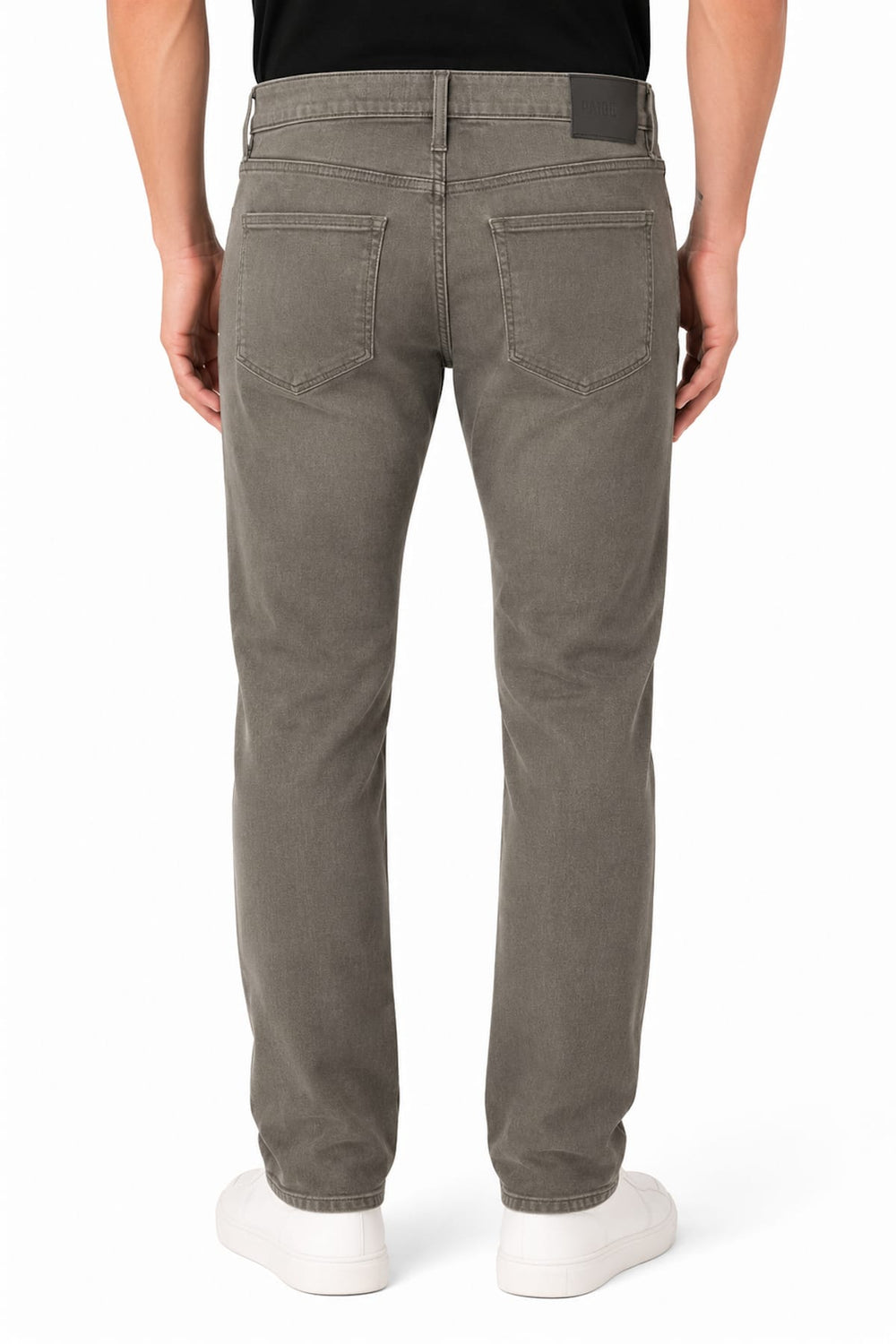 Side view of Paige men's blue faded jeans with a distressed look and visible pockets - Valérie Simon