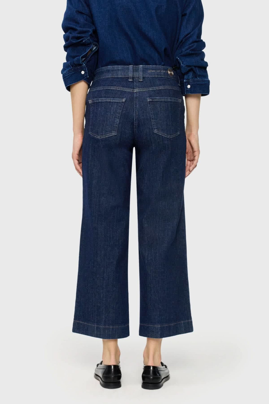 Jean Dream Culotte en denim bleu coupe culotte vue de face pour femme Mac Jeans