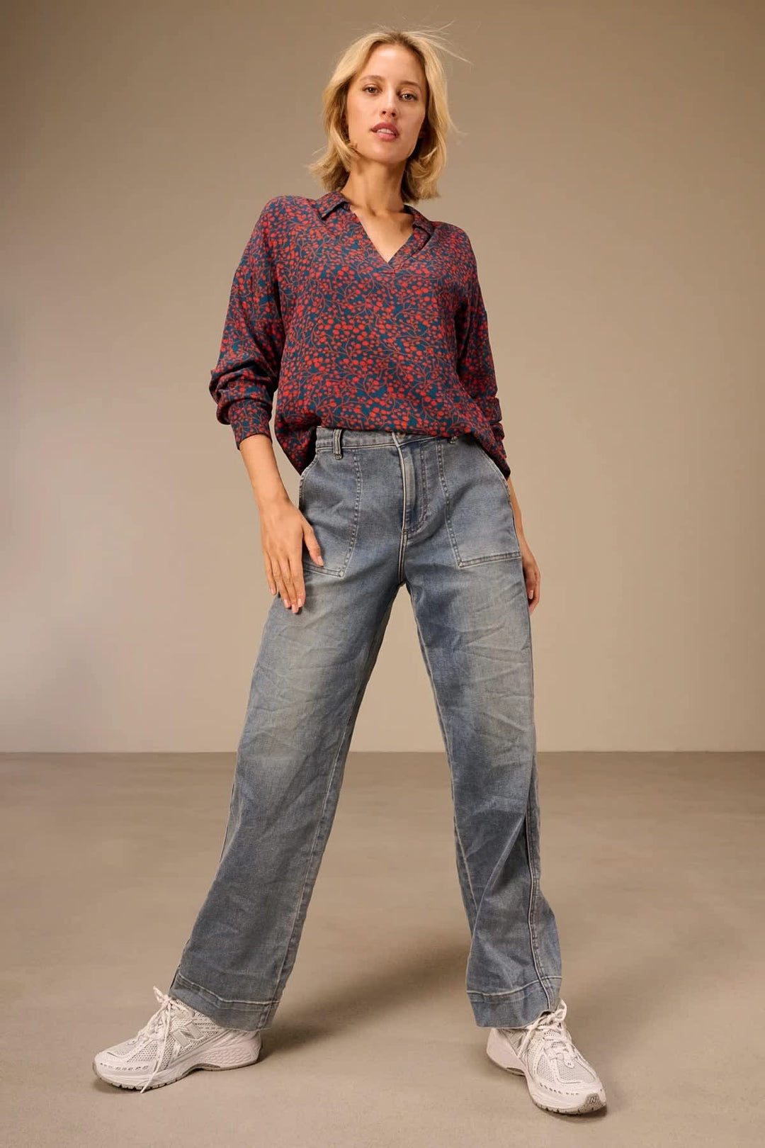 Jean droit à taille haute pour femme Nile