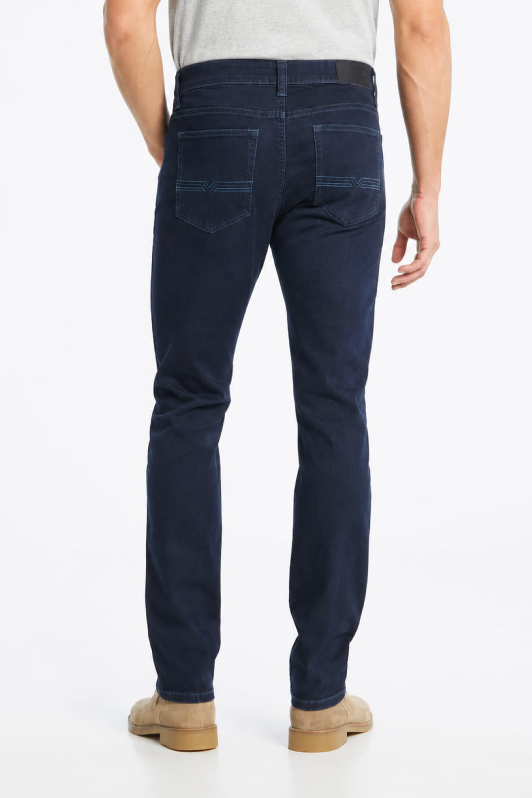 Back view of Black Bull stretch jeans for men in black with seam details - Valérie Simon