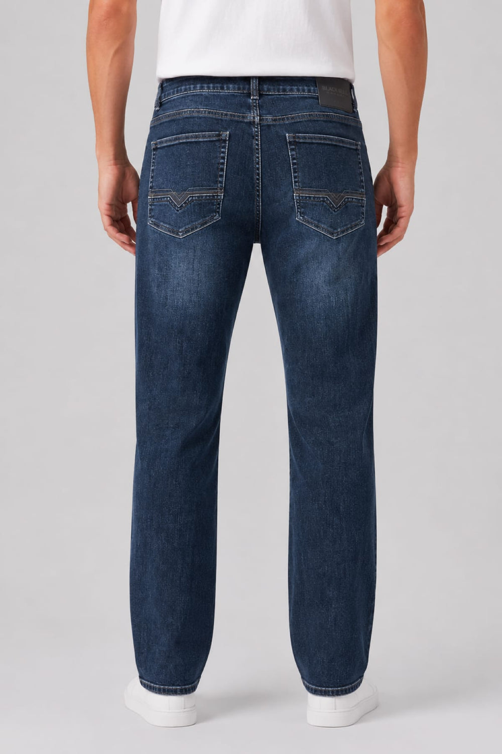 Back view of Black Bull textured gray men's jeans - Valérie Simon