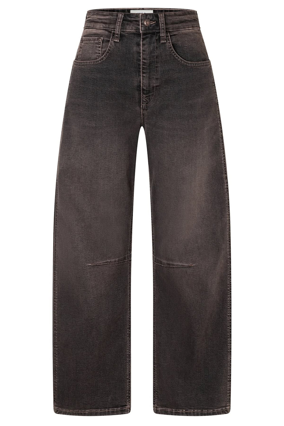 Jean Ohio à jambe large style utilitaire bleu vue de face pour femme Mac Jeans