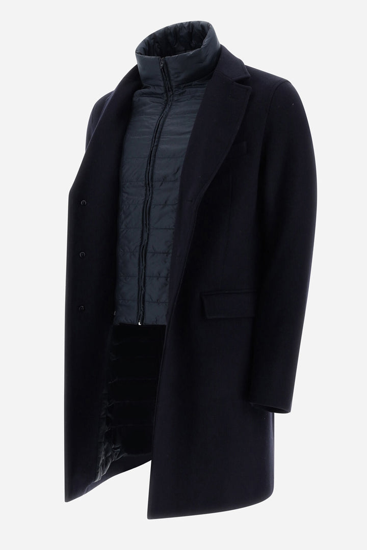 Diagonal wool coat